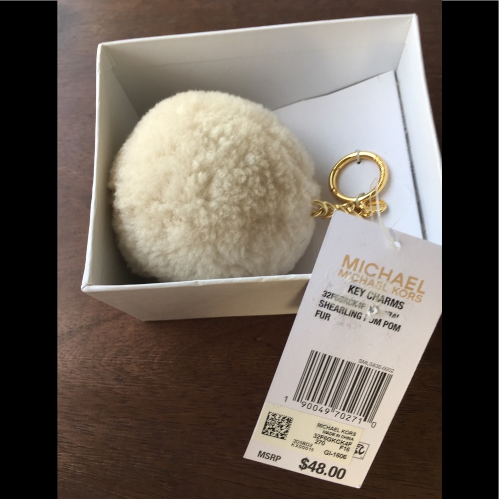 Michael Kors shearling POM POM Fur Key charm